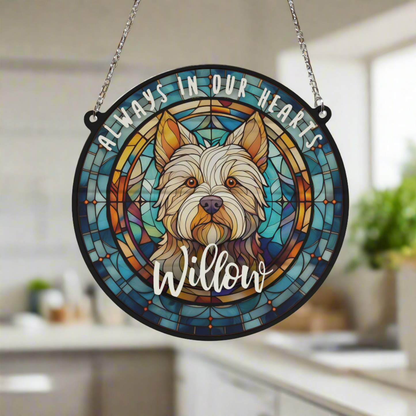 West Highland Terrier Memorial Stained Glass Effect Suncatcher