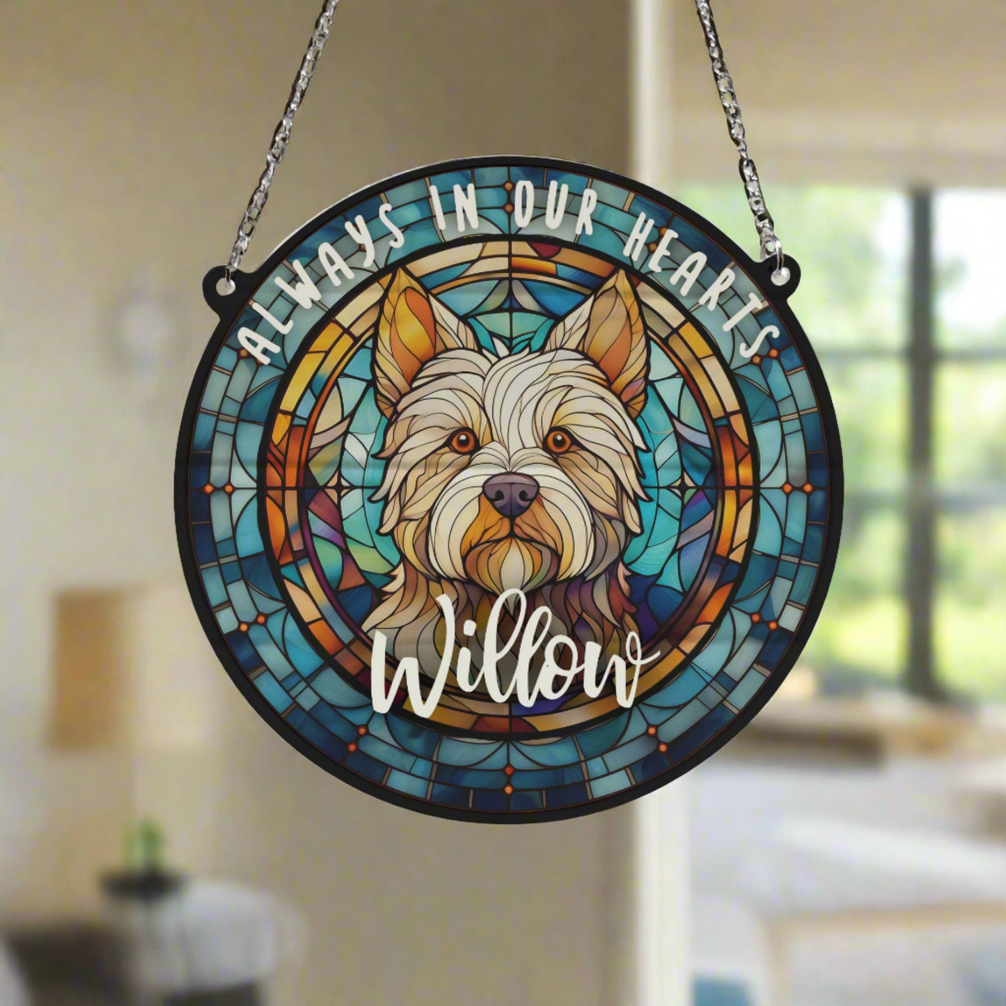 West Highland Terrier Memorial Stained Glass Effect Suncatcher