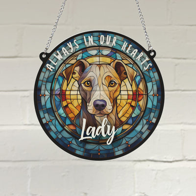 Whippet Memorial Stained Glass Effect Suncatcher