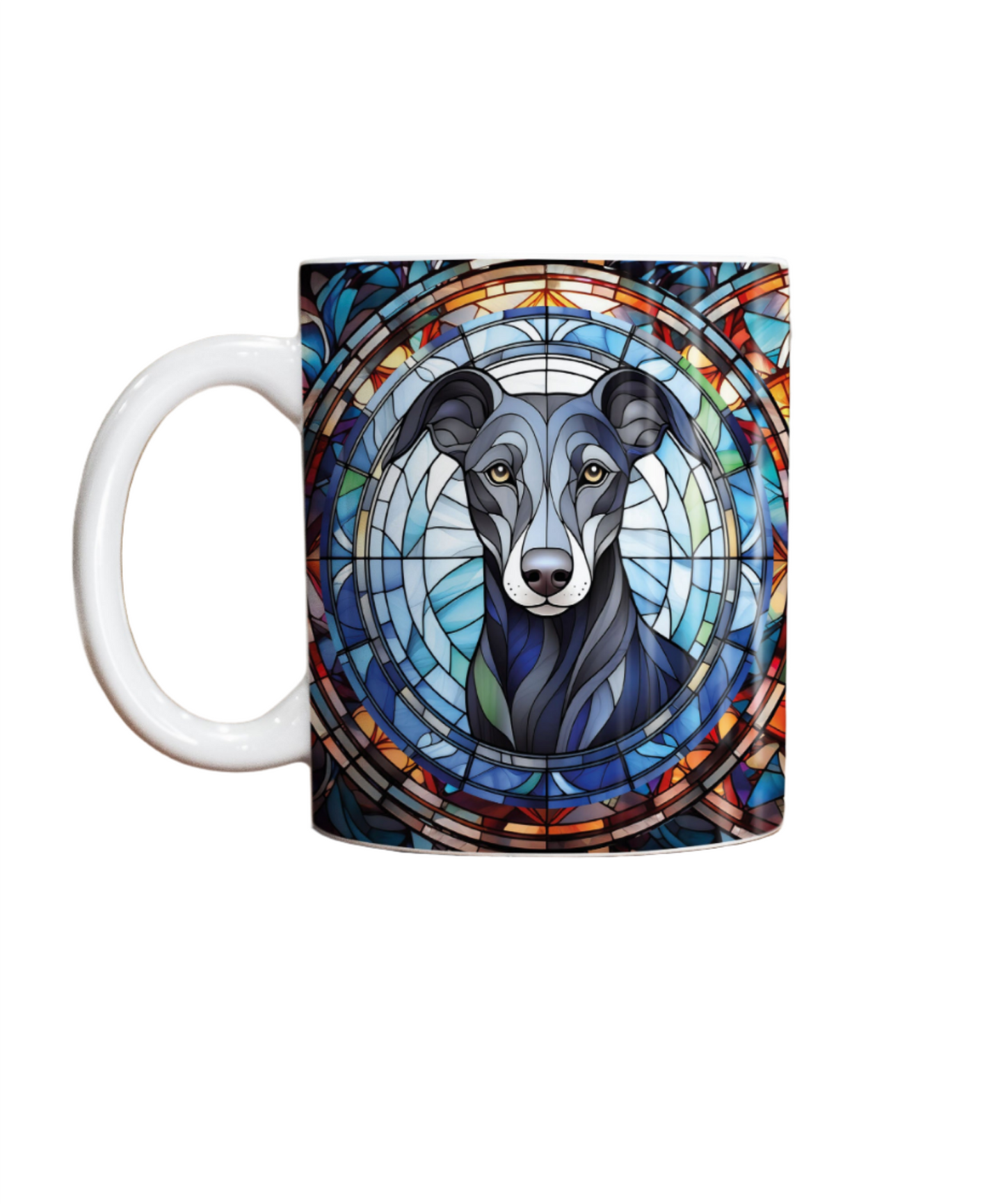 Whippet Black Suncatcher Artwork Ceramic Mug