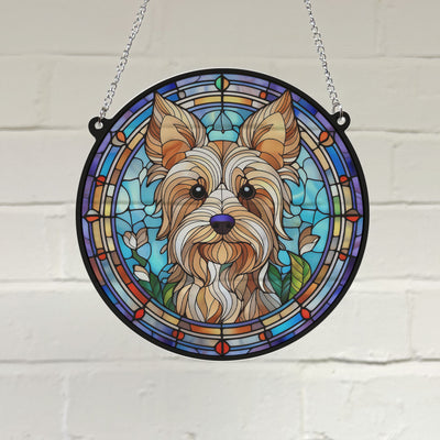 Yorkshire Terrier Stained Glass Effect Suncatcher