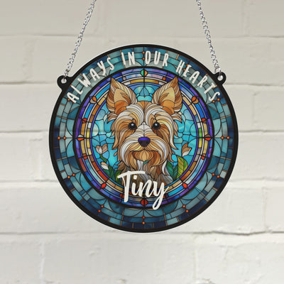 Yorkshire Terrier Memorial Stained Glass Effect Suncatcher