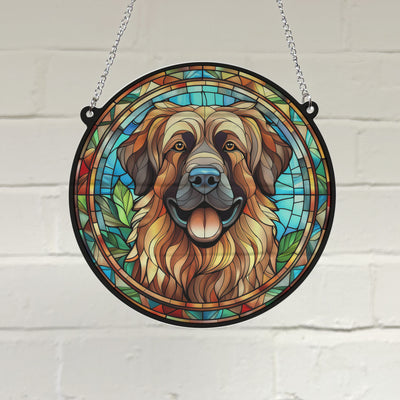 Leonberger Stained Glass Effect Suncatcher