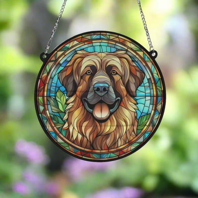 Leonberger Stained Glass Effect Suncatcher