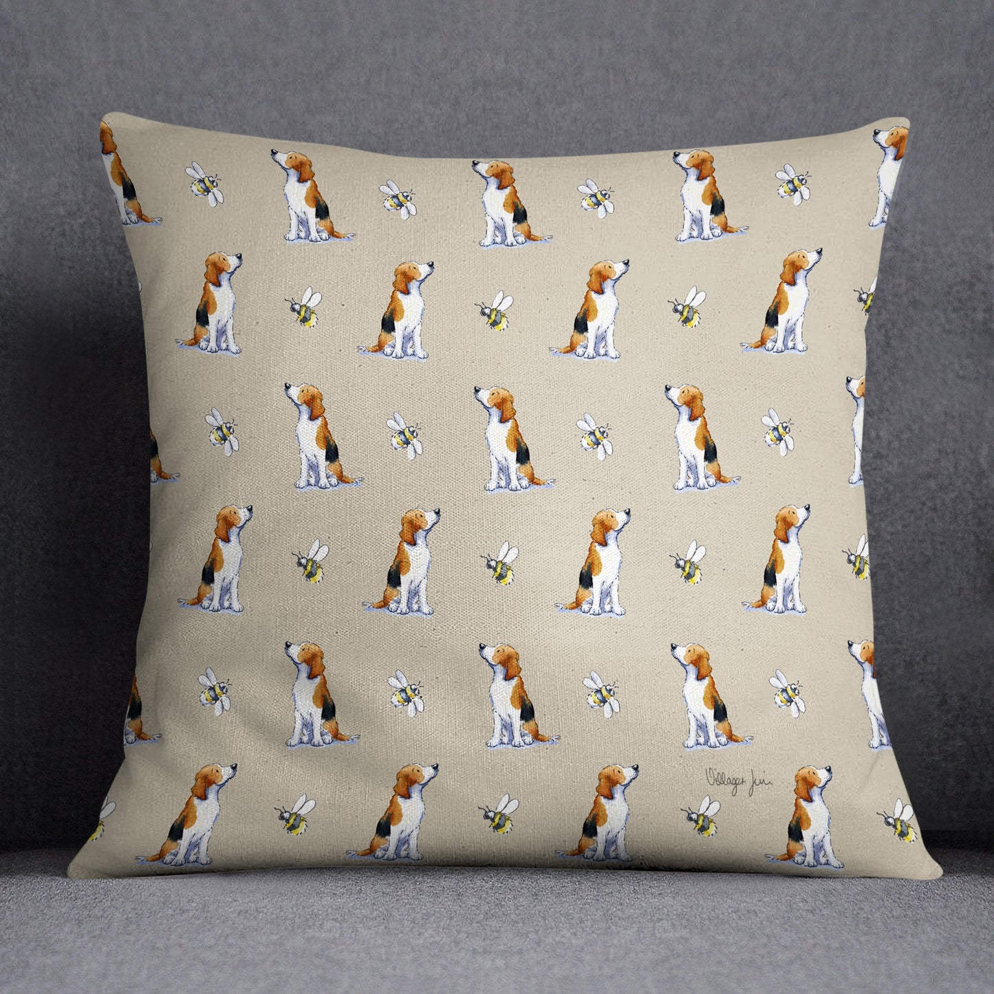 Beagle and Bee Cushion