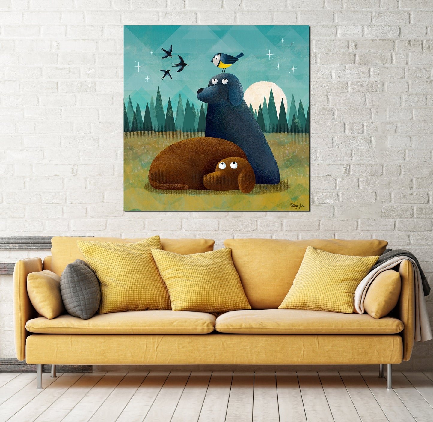 Black and Blue - Labradorable Art Canvas