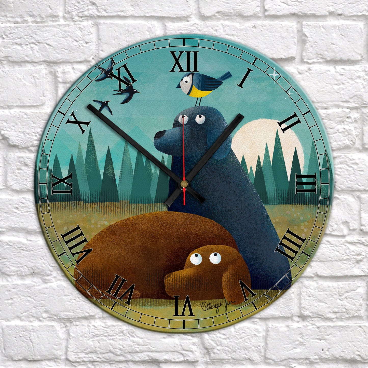 Black and Blue - Labradorable Art Clock