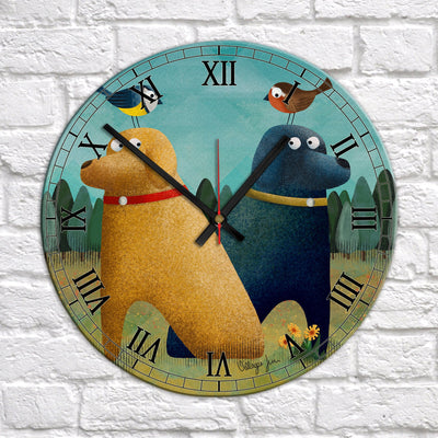 Sitting In Jims Garden - Labradorable Art Clock