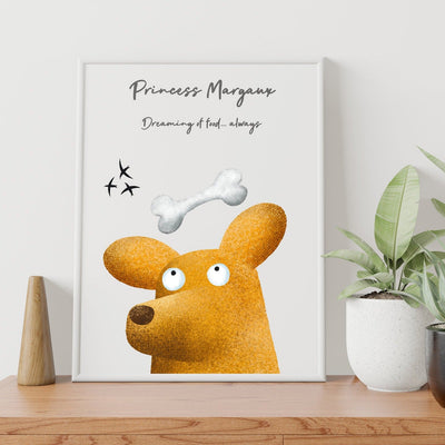 Dreaming Of Food - Personalised Pooch Print