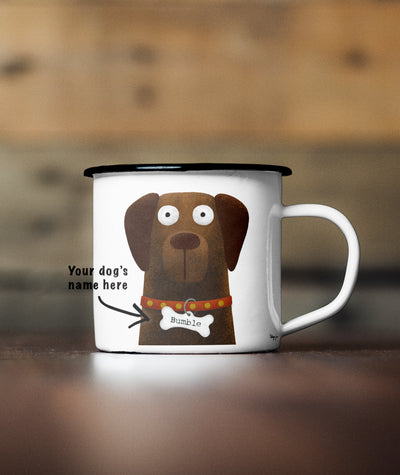 Chocolate Labrador - Personalised Pooch Art Enamel Mug