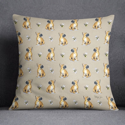 Frenchie and Bee Cushion