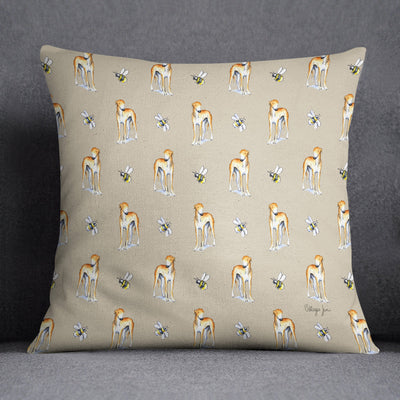 Greyhound and Bee Cushion