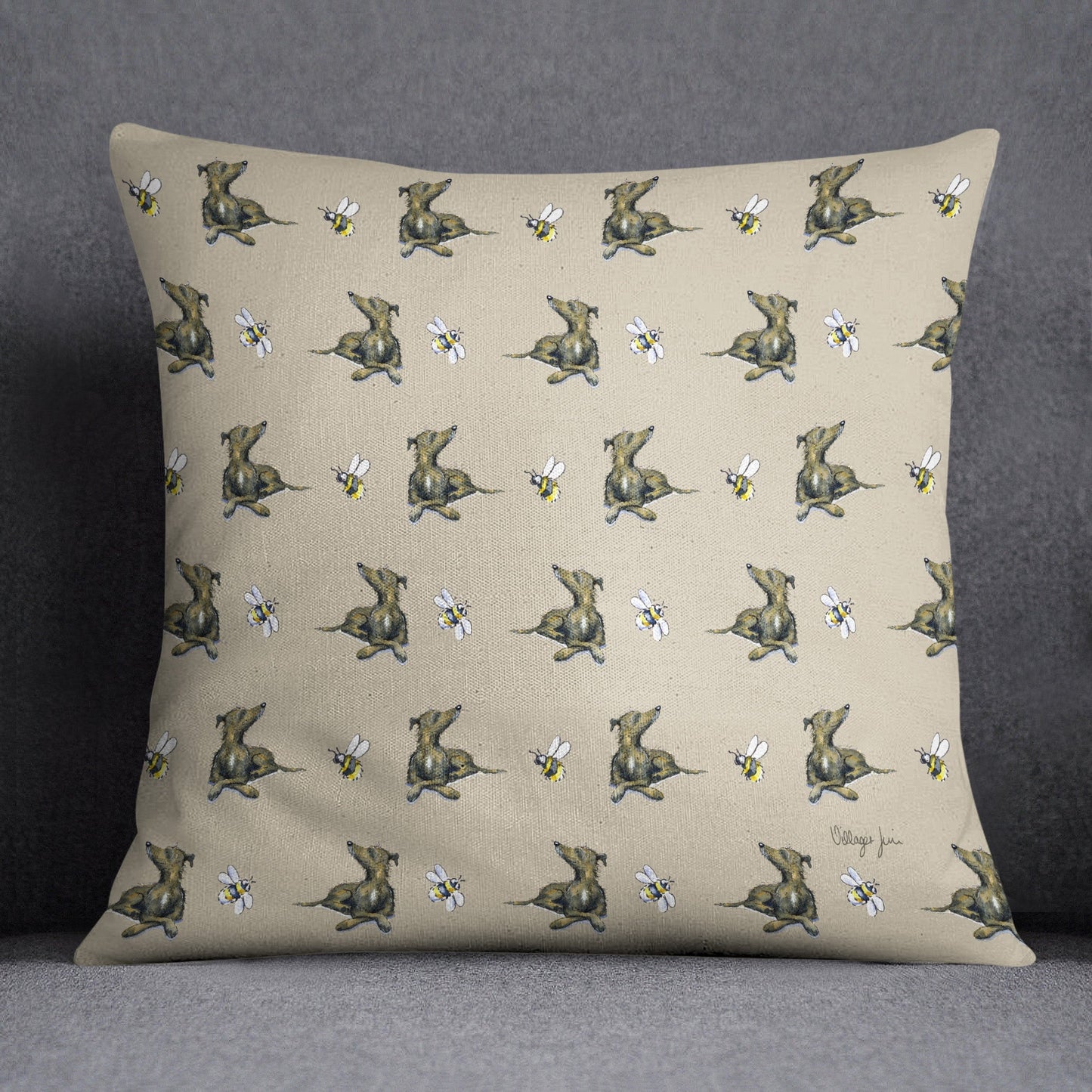 Lurcher and Bee Cushion