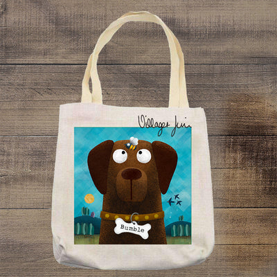 Chocolate Labrador & Bumble Bee - Personalised Pooch Tote Bag