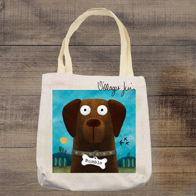 Chocolate Labrador - Personalised Pooch Tote Bag