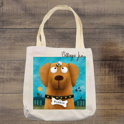 Golden Labrador & Bumble Bee - Personalised Pooch Tote Bag