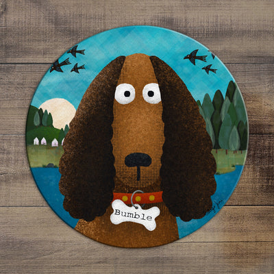 Cocker Spaniel - Personalised Pooch Circular Glass Art Worktop Saver